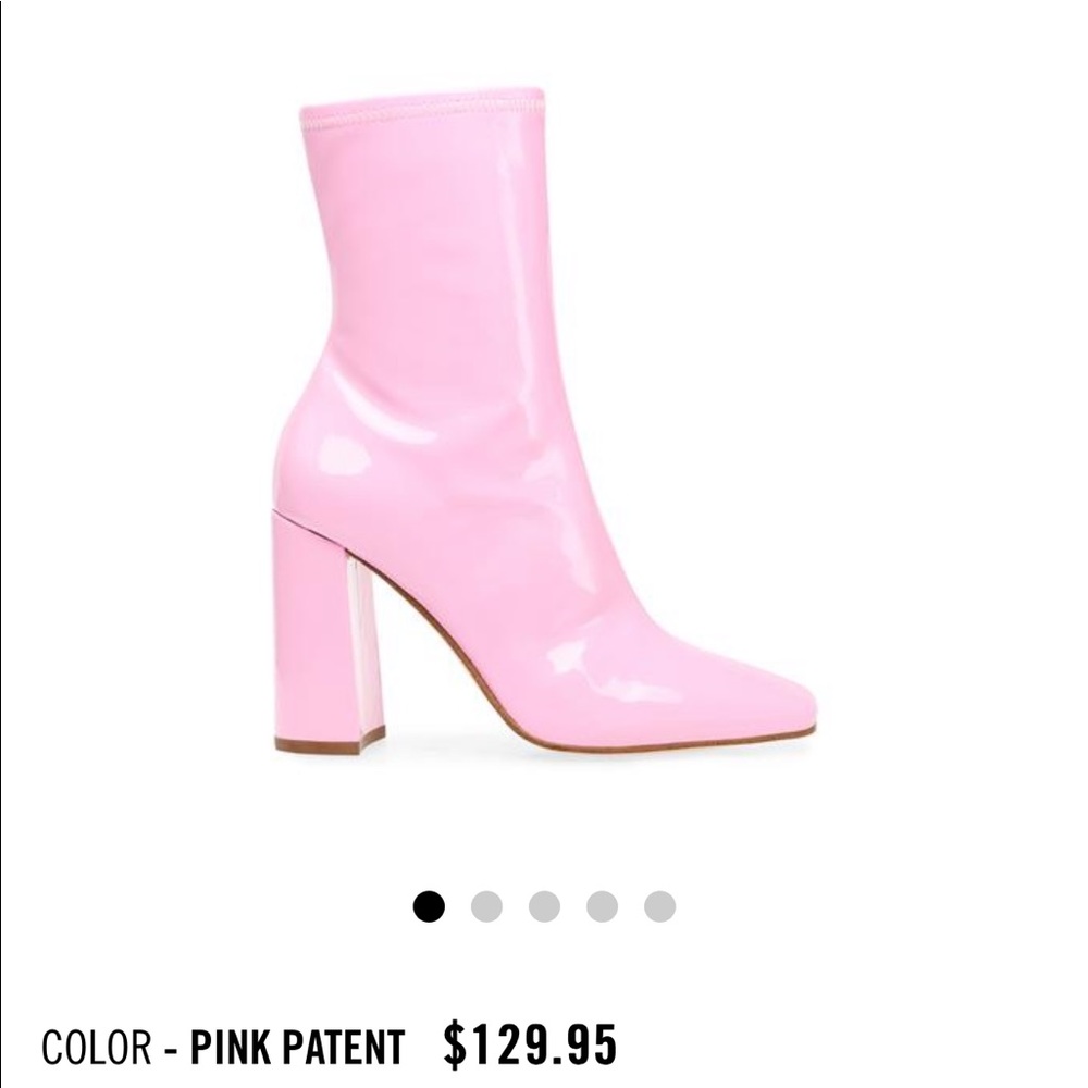 LYNDEN PINK PATENT BOOTS BY STEVE MADDEN